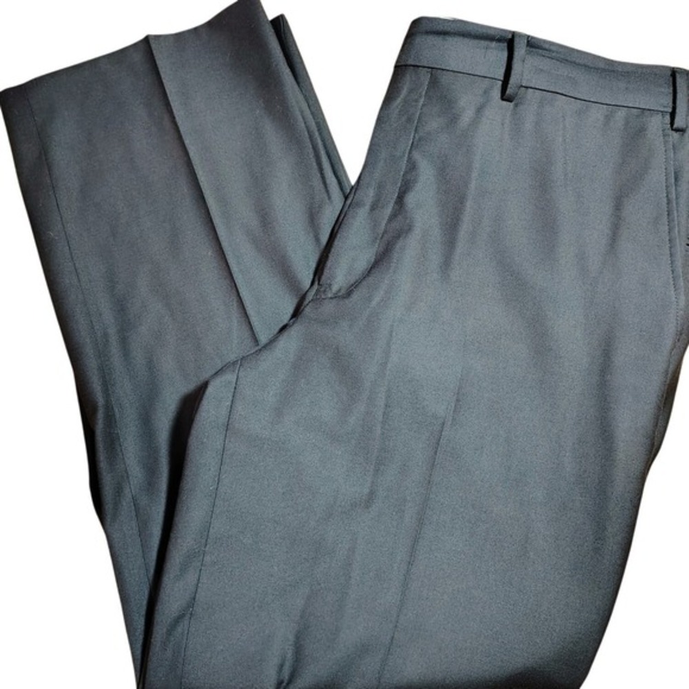 Gino Valentino Mens Navy Super 150s Wool Dress Pants Flat Front Tailored Fit 38R